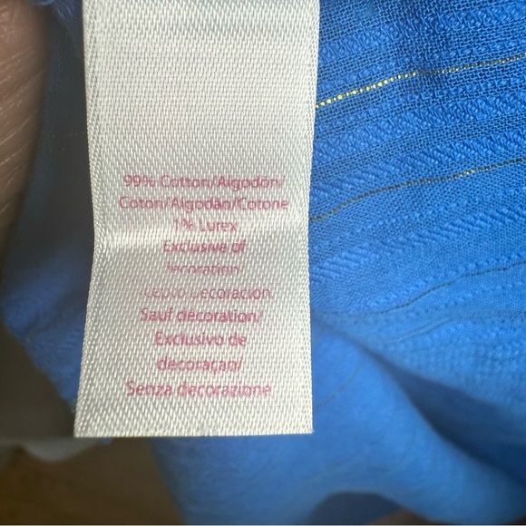 Lilly Pulitzer Small Blue Tunic Dress Shift Crochet Trim Beach Resort Cover Up - Picture 6 of 8